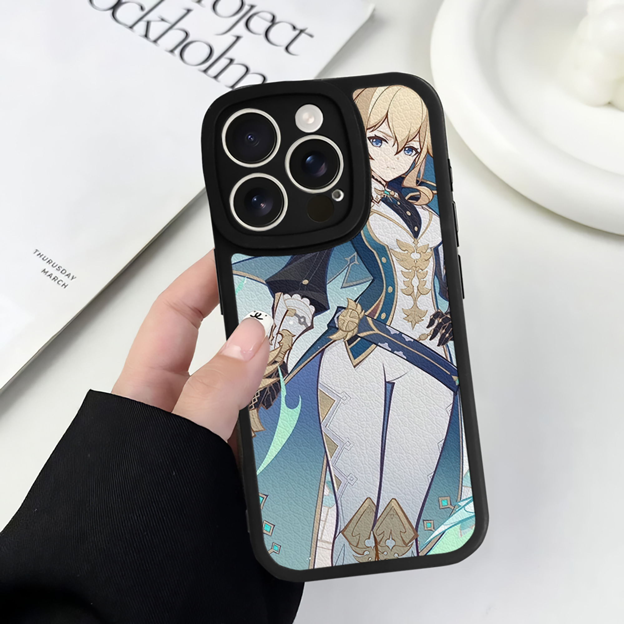 げんし神 genshin 【iPhone 16シリーズ対応】シリコンスマホケース（レザー調） 材質：シリコン